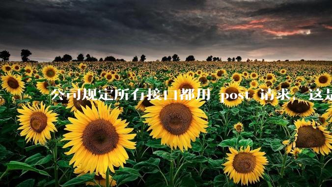 公司规定所有接口都用 post 请求，这是为什么？